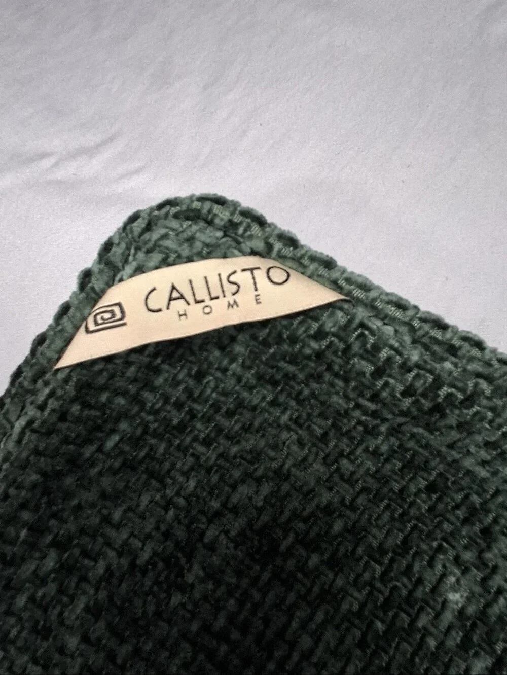2 Callisto Home Forest Green Chenille Velvet Textured Throw Pillow Covers 24x24